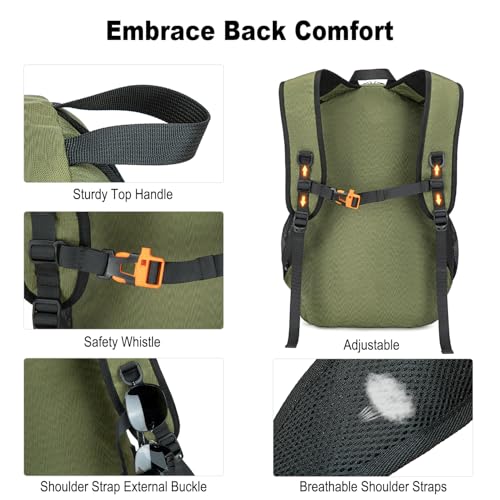 Nerlion Lightweight Foldable 35L Hiking Backpack Travel Backpack for Men Women Camping Waterproof Outdoor Hiking Daypack Backpack Green - color: Green