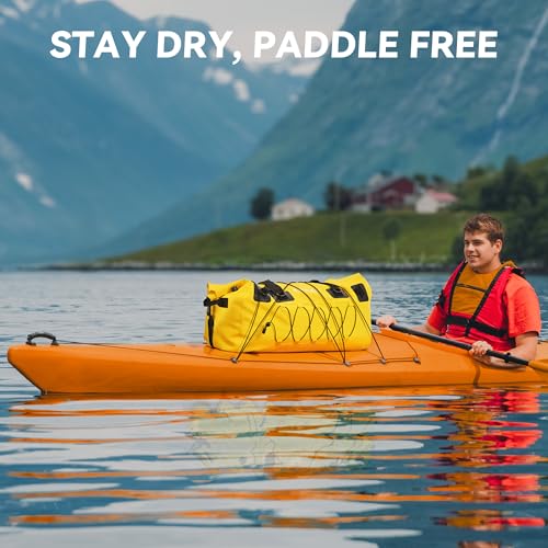 HEETA Waterproof Duffel Bag Travel Motorcycle Dry Bag Backpack 60L/80L/110L - color: Yellow, size: 60L