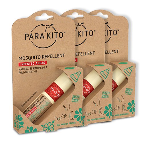 PARAKITO Roll-on Gel Mosquito Repellent for Kids & Adults | w/Citronella Oil | Travel Size Insect Repellent for Hiking & Camping Accessories | DEET-Free Protection (0.67 oz) 3 Pack - size: 0.67 Ounce (Pack of 3)