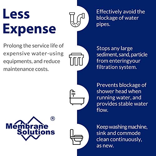 Membrane Solutions 20 Micron 10"x2.5" Polypropylene Sediment Water Filter | Whole House Pre-Filter Replacement Cartridge for Universal 10 inch System, Compatible with FXUSC, AP110, P5 - 6 PACK - style: 20 Micron