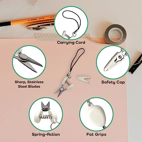 JubileeYarn Itty Bitty Snippy Portable TSA Compliant Keychain Scissors - White - 10 Pairs - color: Volt White, size: 10 Pairs
