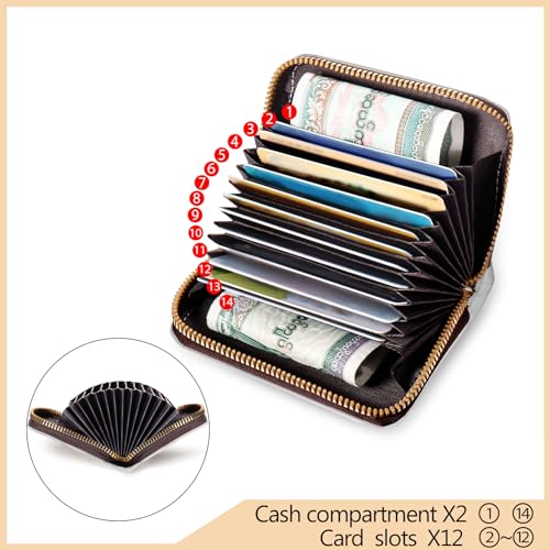 Yonlevres Credit Card Holder RFID Small Wallet Women Keychain Zipper - color: Wristlet Cat