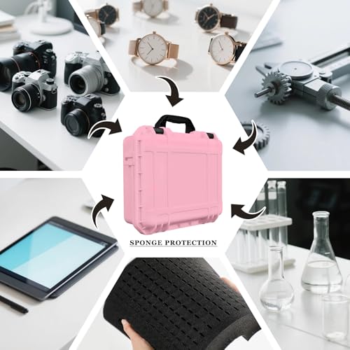 Relaxweex 11.3 x 8.7 x 4.2 Inch Hard Case, Grid Shell, Pink - color: Pink, size: 11.3 x 8.7 x 4.2 Inch, style: Grid Shell