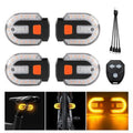 4Pcs Turn Signals for Bicycles with Alarm, USB Charging Remote Control Split/Integrated Bike Tail Light 5 Modes Waterproof Strobe Bike Rear Lights Can be Mounted on Front and Rear of Bicycle