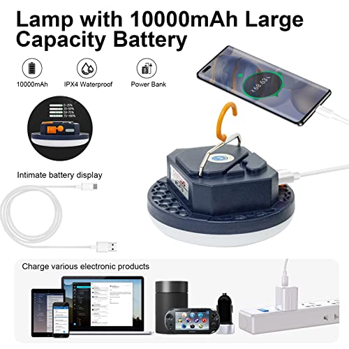 UV Flashlight Camping Light , IODOO 10000mAh 48 LED 395nm UV / 6500K Floodlight 3000LM White Light Pet Urine Detector for Dog/Cat Urine, Dry Stains, Bed Bug - size: 30W (UV)