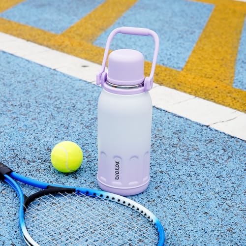 BJPKPK Stainless Steel Insulated Bottle with Handle & Strap, 27oz | Leak-proof vacuum insulation keeps drinks cold/hot for hours. BPA-free, dishwasher safe. Includes handle & strap. Light Pink. - color: Light Pink, size: 27 Ounces
