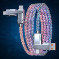 USB Cable PD Fast Charger Lighted Up (USB 4IN1 RGB),Supports Data Transfer, can be Used as a Night Light, Cable Length Approx. 39 inches, Compatible with Most Devices. - color: USB 4IN1 RGB