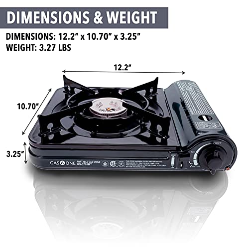 GAS ONE NEW 10,000 BTU CSA List Portable Butane Gas Stove with Carrying Case CSA Listed- Midnight - color: Midnight