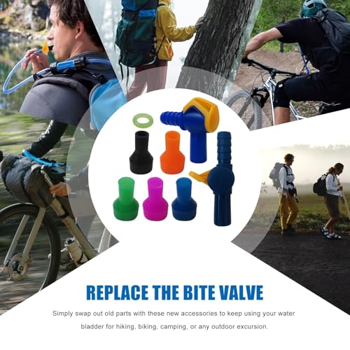 5 Pcs Bite Valve Replacement Mouthpieces for Camelbak and Most Brands, with Shutoff Valve and Tube O-Ring for Hydration Bladder and Backpack Water Reservoir