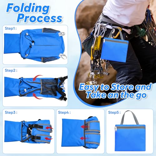 15L Lightweight Packable Hiking Daypack, Water Resistant Foldable Daypack for Travel Outdoor, Ultra Backpack for Men Women (Blue) - color: Blue