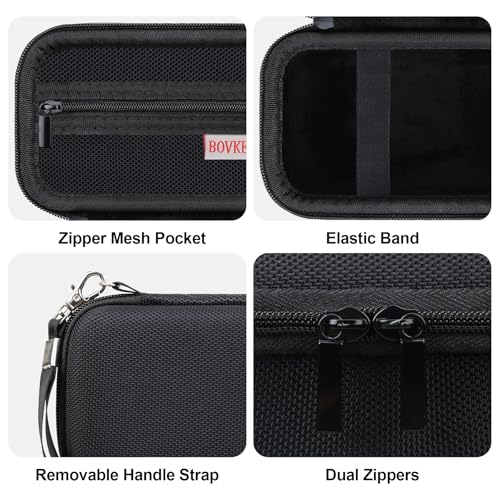 BOVKE 2-in-1 Camera Case Bundle Set for Sony ZV-1 Digital Camera, Black | Shockproof EVA Hard Case & Anti-Slip Soft Silicone Skin Cover w/Removable Lens Cap, Sony ZV 1 Camera Protection Bundle Kit - color: Black