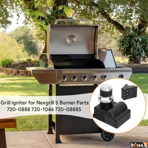 BQMAX DHL-128-6Q Igniter for Nexgrill 720-0888 720-1046 720-0888S | 6 Outlet AA Button Igniter for Nexgrill 5 Burner Parts, Grill Igniter for Nexgrill Igniter Replacement - size: 2.6"×2"(6-Outlets)