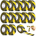 12 Pack Flagging Tape Black Yellow Stripes Neon Tape Set 1 in x 1800 ft - color: Black Yellow