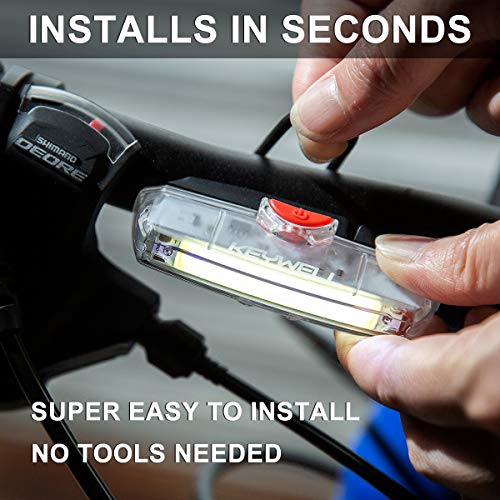 Bike Front Light USB Rechargeable-Super Bright LED Bicycle Headlight with Low Battery Indicator and Modes Memory Functions-Powerful Lumens for Cycling Safety Flashlight (White)