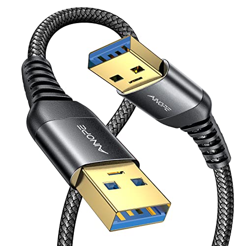 AINOPE USB to USB Cable, 6.6FT*1Pack USB 3.0 A to A Male to Male Cable [Never Rupture] Double End Type A Cord for Data Transfer, Compatible with Hard Drive Enclosures, Laptop Cooler, KVM, DVD Player - color: Black, size: 6.6FT