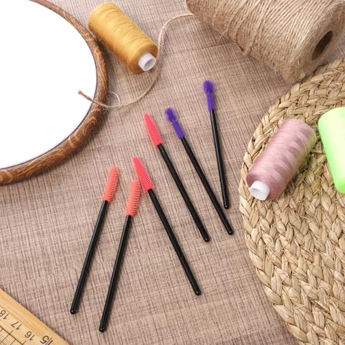12 Pcs Silicone Nook and Cranny Brush Crevice Cleaning Brushes 3 Styles Sewing Machine Cleaning Brushes Tiny Brush for Sewing Machine, Keyboard, Small Spaces, Orange Purple Red
