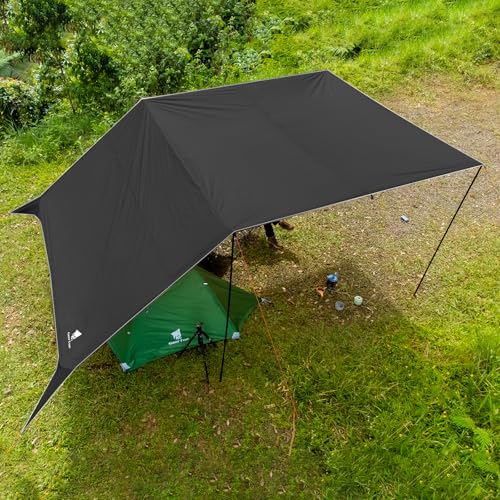 GEERTOP 17 x 10 ft Camping Tarp, Waterproof Rain Fly - color: Charcoal Grey