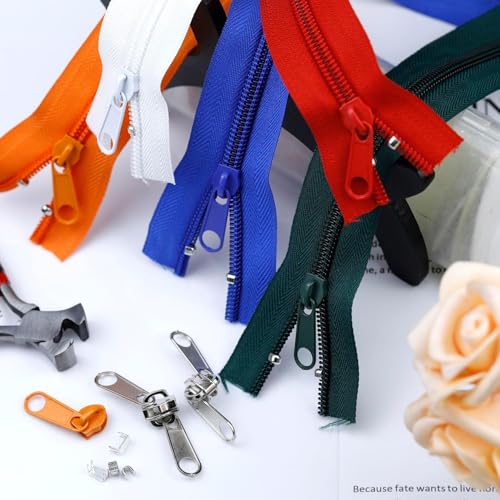 #5 Nylon Zipper Tape for Sewing: YZSFIRM 10 Yards Yellow Green by The Yard Nylon Coil Zippers for DIY Sewing Craft with 10 Bulk Metal Zipper Slider and 10 Double Slider - color: 231 Yellow Green, size: #5 Zipper