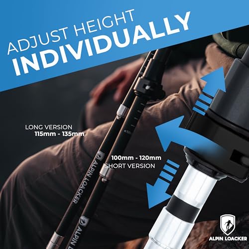 ALPIN LOACKER Collapsible Trekking Poles for Hiking I Carbon or Aluminum Hiking Poles Ultra Lightweight I Adjustable Trekking Poles for Women and Men with Cork Grip - size: 39-47"
