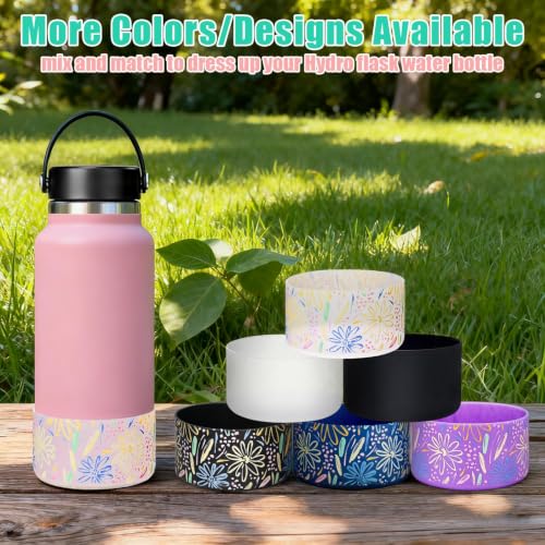 WK IEASON Protective Silicone Base Boot for Hydro Flask Wide Mouth Water Bottle, Anti-Slip Silicone Sleeve Cover Bumper for Hydro Water Bottle Accessories -3.56inch Bottom Diameter - color: Black, size: 40 Ounces