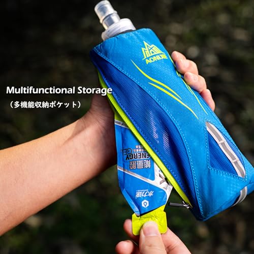 TRIWONDER Handheld Water Bottle for Running, Quick Grip Chill 17 oz Handheld Soft Water Bottle with Hand Strap Hydration Pack, BPA Sport Soft Flask (Black) - color: A-Black 500ml Handheld Bottle