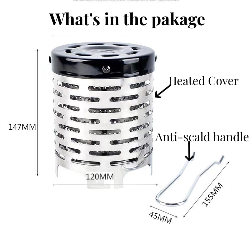 Portable Camping Heater Outdoor Heater Cover Stainless Steel Heating Cover Picnic Hand Warmer Tent Heating Equipment Portable Autumn and Winter Warmer Cover for Stoves