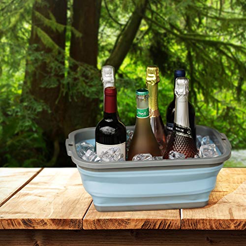 2 Pack Collapsible Sink with 2.25 Gal / 8.5L Each, Foldable Dish Tub for Washing Dishes, Camping, Hiking and Home, Portable Washing Basin