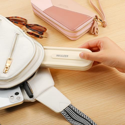 iNKULEER Travel cutlery set, 18/8 stainless steel cutlery, Reusable utensils set with case, Portable Silverware Lunch Box for Camping and Office-Stainless steel - color: Gold