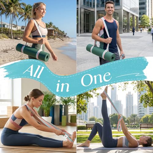 Tumaz Yoga Mat Strap Adjustable Carrier for All Yoga Mats, 2 Sizes - color: 06. Black, size: 85 IN
