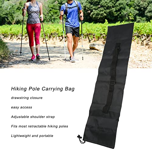 Alomejor Hiking Pole Bag, Oxford Cloth Durable Lightweight, Trekking Pole Carrier, Adjustable Shoulder Strap Drawstring Closure for Hikers Trekkers Anglers Fishing Trips