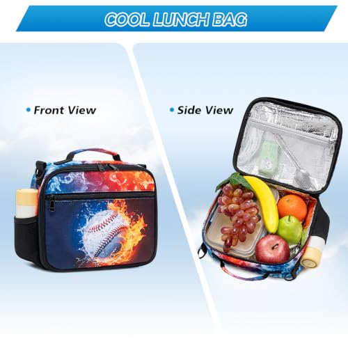 DIGOBAY Insulated Lunch Box for Kids Boys Waterproof Leakproof Lunch Bag - color: Baseball