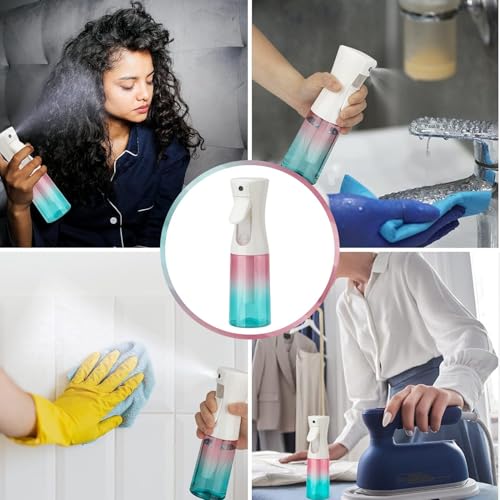 Continuous Spray Bottle, 6.8OZ /200ML Hair Mister Spray Bottle, Fine Mist for Salons,Barber, Plants, Skin Care, Cleaning(Red Blue Gradient,1 Pack) - color: Gradient Red Blue, size: 6.8 Ounces