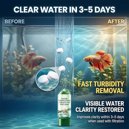 Water Purification Tablets for Fish Tank, Powerful Aquarium Water Purification Tablet, Efficient Clear Turbidity & Improve Water Quality, Remove All Kinds of Turbidity from Fish TankWater (9pcs) - size: 9pcs