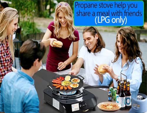 Horynar Single Burner Propane Stove Auto Ignition with CSA LPG Hose | 13000 BTU Unique Body Integrated Design Propane Gas Stove Single Propane Burner for Emergency,Outdoor