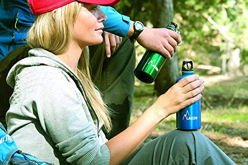 Laken Futura Aluminum Water Bottle - Narrow Mouth, Screw Cap with Loop - Leak-Proof, BPA Free, Made in Spain - 20oz, Blue - color: Blue, size: 20 Ounces