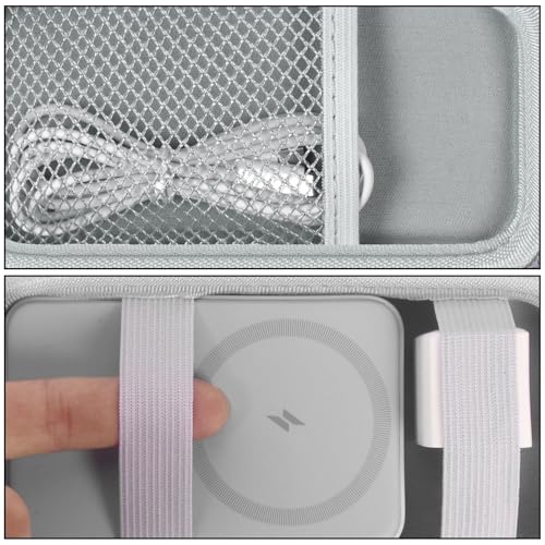 Power Bank Case for Anker MagGo 633/622/621/321 Portable Charger, Box Only - color: Pale Gray, size: Medium