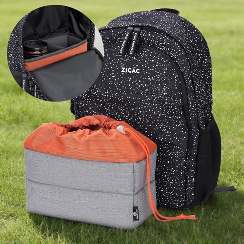 Koolertron Waterproof DSLR Camera Bag with Removable Insert, Adjustable Compartments, Fits in Camera Bags - Protective Case for DSLR/SLR Cameras & Accessories - color: Gray+Orange
