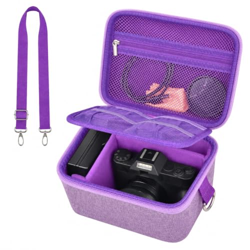 Comecase Large Travel 4K Vlogging Camera Case for Duluvulu/for AUREAPIX | Outdoor Camera Storage with 2 Dividers and Mesh Pocket, for Vloggers and Content Creators, Trip Ready, Full Purple- Case Only - color: Full Purple, size: L
