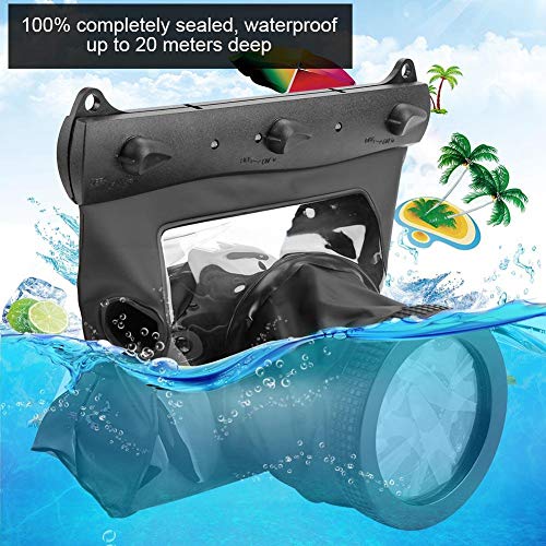 Universal Dving Case Bag,20M Portable Underwater Photograpy Housing Cage for DSLR Cameras Dving Case(Black)