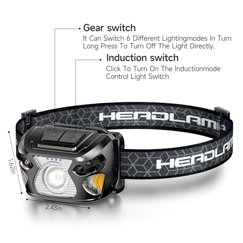 2 Sets High-End Comfortable Camping & Work Headlamp, Long Endurance Lighting 12 Hours, 1000+ LM High Brightness, IPX5 Waterproof, Suitable For Fishing, Running, Maintenance And Other Scenarios