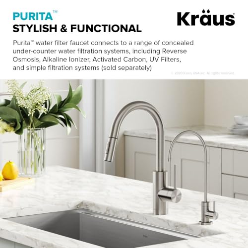 KRAUS Purita 100% Lead-Free Kitchen Water Filter Faucet in Spot Free Stainless Steel, FF-100SFS - color: Spot-Free Stainless Steel, style: Filter Faucet