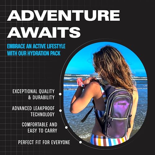 Sojourner Hydration Pack, Hydration Backpack - Water Backpack with 2l Hydration Bladder, Festival Essential - Rave Hydration Pack Hydropack Hydro for Hiking, Running, Biking, Festival Gear - color: Luminous - Green