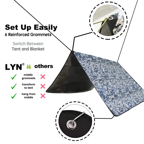 LYN Heavy Duty Emergency Blanket Survival Gear Waterproof Insulated Blanket Emergency Tarp for Camping, Hiking, Bushcraft - color: Camouflage
