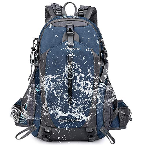 FENGDONG 40L Waterproof Lightweight Outdoor Daypack Hiking,Camping,Travel Backpack for Men Women Blue - color: A1-blue