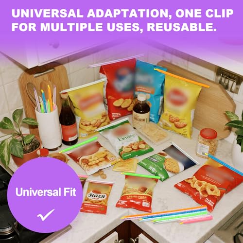 Food Sealing Sticks, Bag Clips 16 Pcs Reusable Bag Sealer Sticks Used For Sealing Various Sealable Snacks Cereal Foods Plastic Bag Sealers (S01-Nordic style) - color: S01-Nordic style