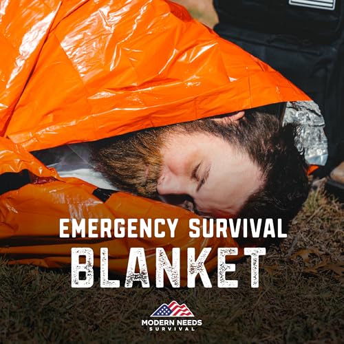 MODERN NEEDS Emergency Sleeping Bag Survival | Emergency Blanket, Bivy Sack & Emergency Bivy for Survival Supplies, Hiking Survival Kit, Compact Sleeping Bag & Camping Safety Equipment | - size: 4