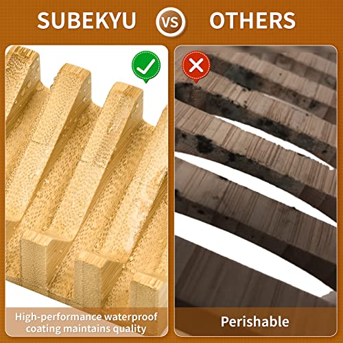 Bamboo Soap Dish Wooden Bar Soap Holder Saver for Shower,2 Pack - color: 2pcs