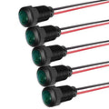 Gebildet 5pcs LED Plastic Indicator Pilot Light 110VAC Mounting Hole Size 12mm(Green) - color: green/110-220V/black shell