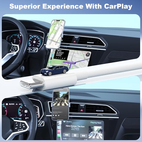 Car Carplay Cable for iPhone 17 Pro Max/Air/16/15 Pro Max/Plus/16e Cables,2Pack USB A to USB C for iPhone USB C Cord,USB C Cable for iPad Pro/iPad Air Android Charger Cord Type-C Charging Cable 10FT - color: White, size: 10FT