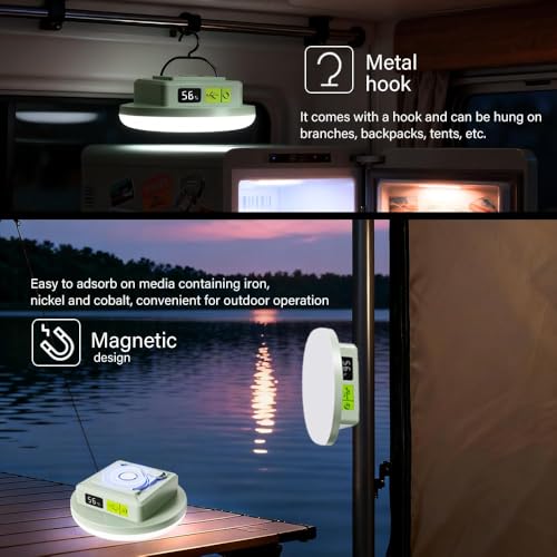 Tent Lights & Canopy Lights, Camping Lantern/Lamp, Rechargeable LED Camping Light, 4500LM 4 Modes Dimmable, 12000mAh Magnet Flashlight for Emergency Power Outages, Battery Powered Outdoor Lights (2pc) - style: 7200mAh（2 pack）